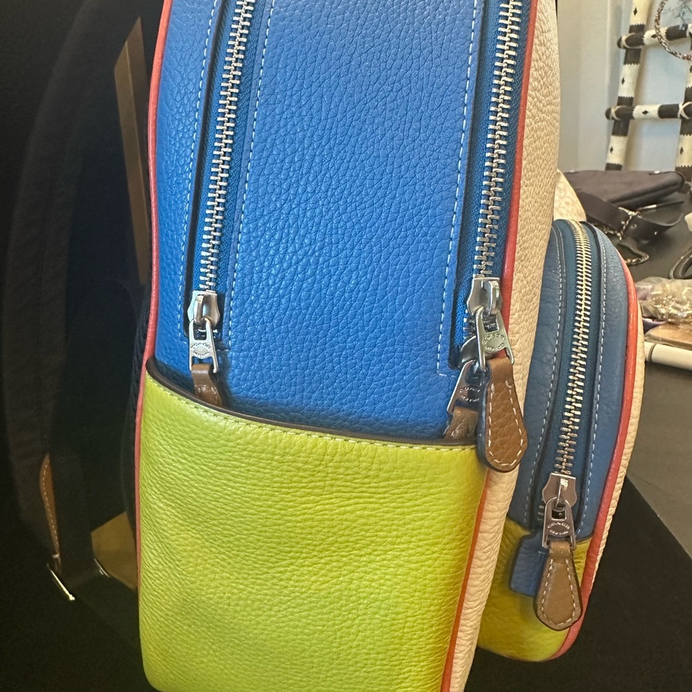 Coach White Blue Yellow Leather Mini Backpack - Picture 10 of 16